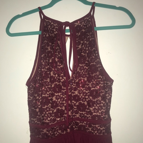 Halter Burgundy Gown - Picture 3 of 3